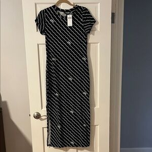 Lauren Ralph Lauren Black and White Striped Maxi Dress